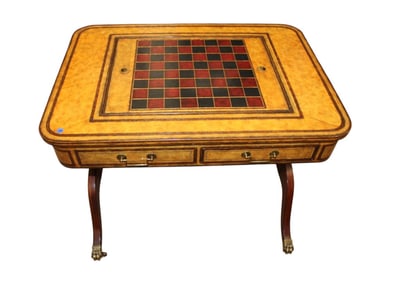 Beautiful Maitland Smith leather wrapped game table