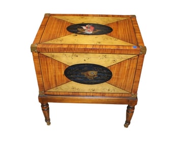 Nice Theodore Alexander Asian Koi storage box on legs