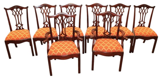 Quality set of 8 Maitland Smith dining chairs