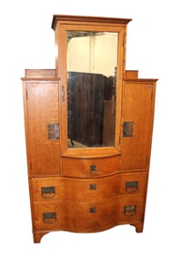 Antique mission style fitted gentleman's chest