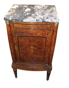 Antique French exotic marble top side cabinet