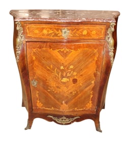 Antique French bronze marble top inlaid server