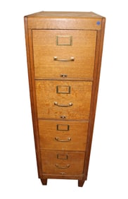 Antique 4 draw file cabinet with paneled sides