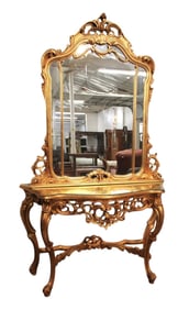 Highly carved & ornate french style console