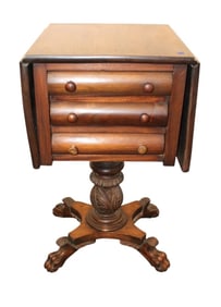 Antique empire paw foot drop leaf stand