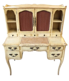 Vintage French provincial ladies marble top vanity