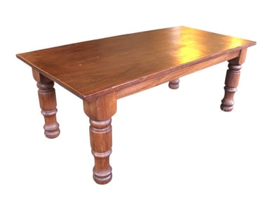 Country farm house large. leg solid top dining table