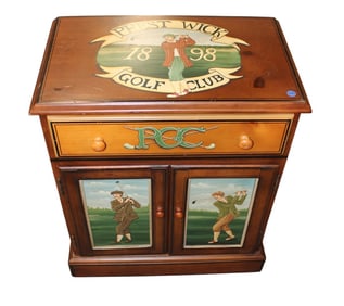 Golf paint decorated decorator chest