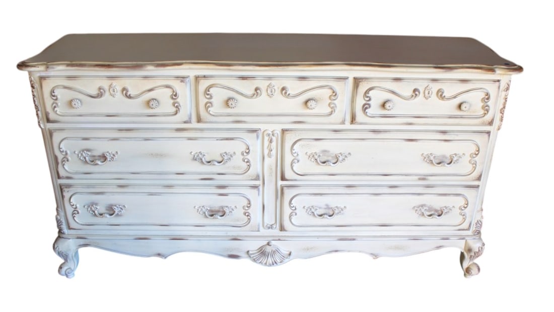Lane Furniture french paint decorated low chest (1 of 5)
