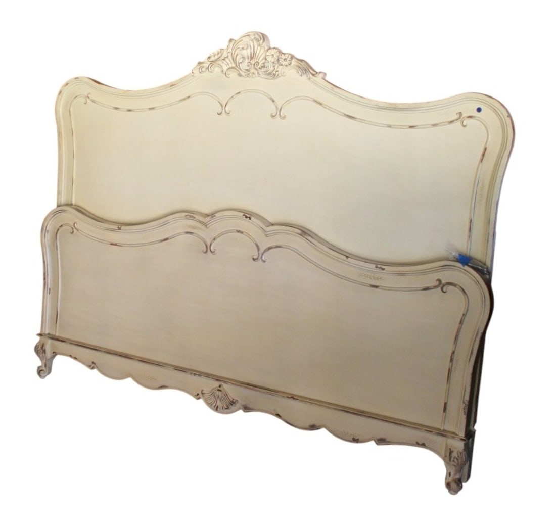 Quality king size carved bed with bolt in rails (1 of 7)