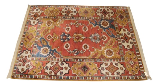 Vintage hand stitched rug 63" x 50"