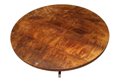 Mid-C tiger maple 42" round cocktail table