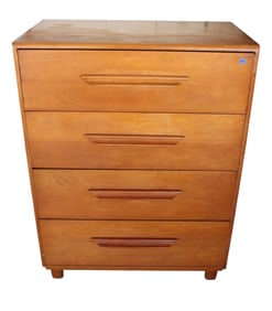 Mid century modern 4 drawer walnut chest