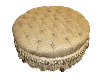 Quality Ethan Allen button tuft round ottoman
