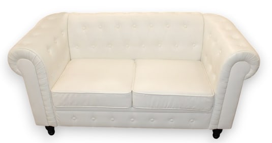 Chesterfield style even arm contemporary love seat