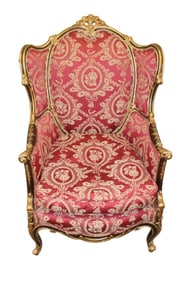 Antique carved and ornate french style arm chair