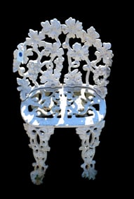 Vintage cast iron ornate carved garden chair