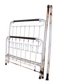 Antique brass and metal full size iron bed with rails