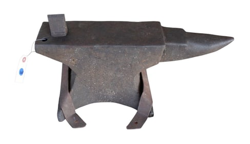 Nice semi antique 70-80 lb. anvil with straps