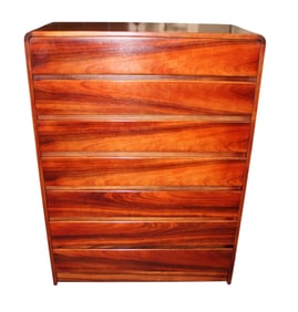 MCM rosewood 7 drawer high chest, attributed to Arne Wahl Iverson for Vinde Mobelfabrik, Denmark