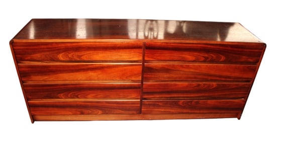 MCM rosewood 3 drawer low chest attrib. to Arne Wahl Iverson for Vinde Mobelfabrik, Denmark