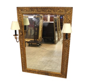 Awesome semi antique mirror with working wall sconces