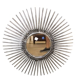 Modern design starburst metal framed 26" round mirror