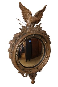 Vintage colonial style mirror with federal eagle in a composition frame