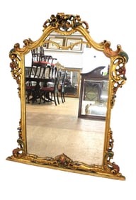 Italian style carved console mirror original paint