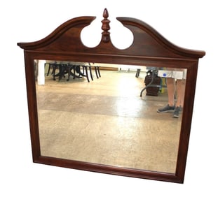 Cherry finish bevel glass traditional dresser mirror