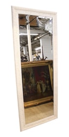 Full length carved white framed dressing mirror