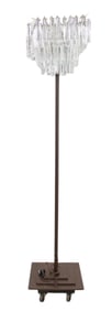 Vintage lead glass chandelier pole lamp manner Venini Triedri