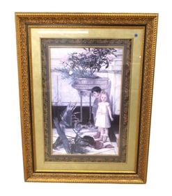 Nice large print of boy & girl titled Broken Flower Pot