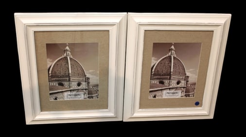 2 like new Pier One Import 4x11 picture frames in white wash finish