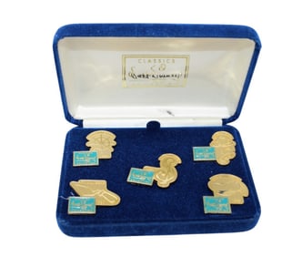 5 Walt Disney Classic Coll. Pin Set in velvet box, 1992-1996