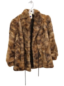 Vintage short racoon fur coat