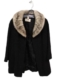 Canadians vintage black Persian curly lamb and mink fur coat