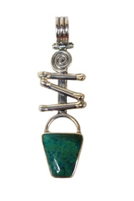 Turquoise .950 silver pendant