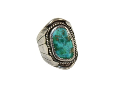 Sterling silver turquoise ring size 10