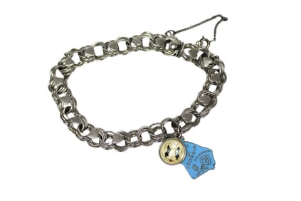 Sterling silver charm bracelet with Georgia and other