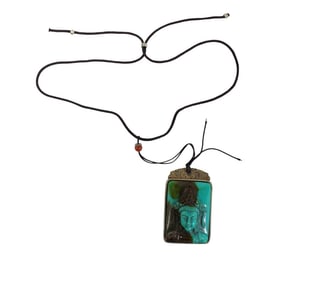 Chinese turquoise Guanyin carved pendant