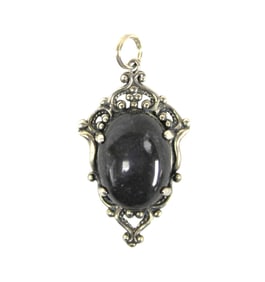 Sterling silver scottish pebble granite pendant