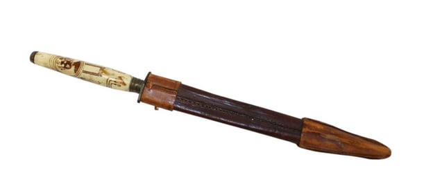 Cool antique dagger with leather sheath
