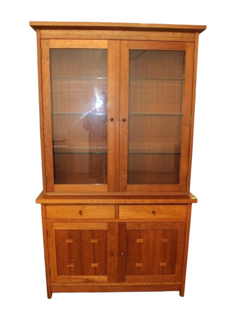 Stickley 2 pc. bow tie accent china cabinet (1 of 7)