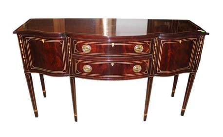 Beautiful Stickley Bell Flower Inlaid Buffet with Key