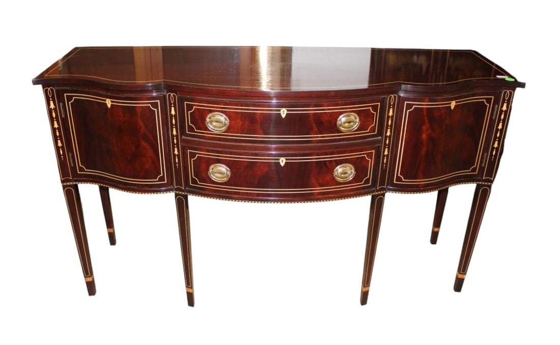 Beautiful Stickley Bell Flower Inlaid Buffet with Key (1 of 7)