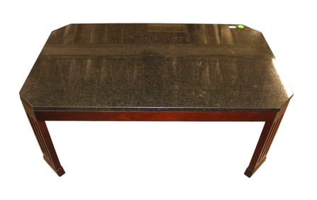 Stickley black marble top coffee table
