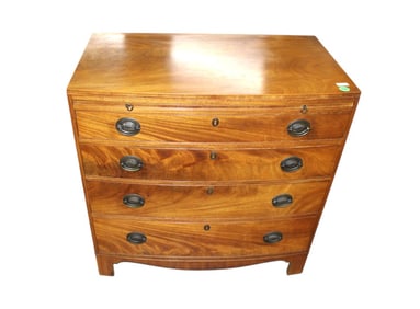 Vintage Baker Furniture bow front chest with pull out trays (Matches lot 524)