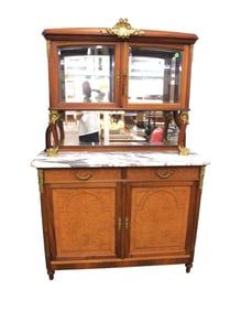 Beautiful marble glass exotic woods buffet curio