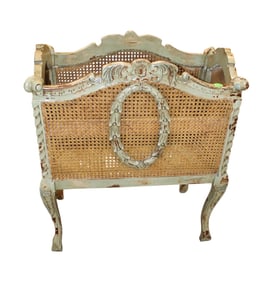 French wicker planter distressed planter